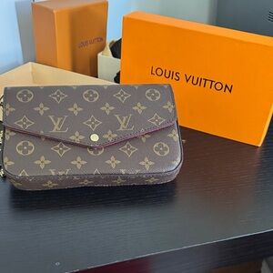 Louis Vuitton Brown and Gold Monogram Pouch